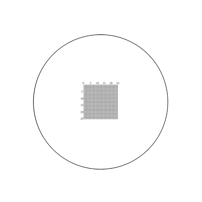 5x5mm/25x25 Net Grid Net Grid Reticle ( Dia. 24mm), SKU RT20105163, three quarter front view