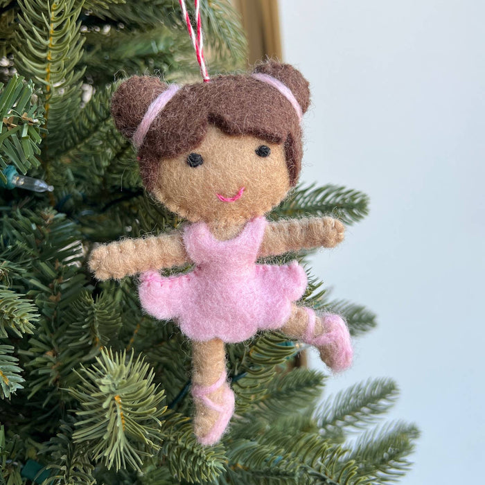 Ballerina Felt Wool Ornament- Sold Individually