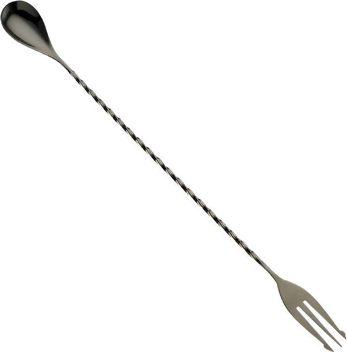 Barfly - 15.75" Gun Metal Black Bar Spoon with Fork End - M37016BK