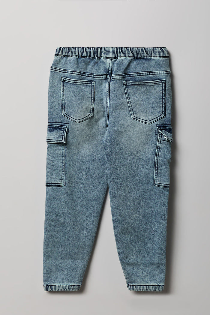 Boys Denim Cargo Jogger