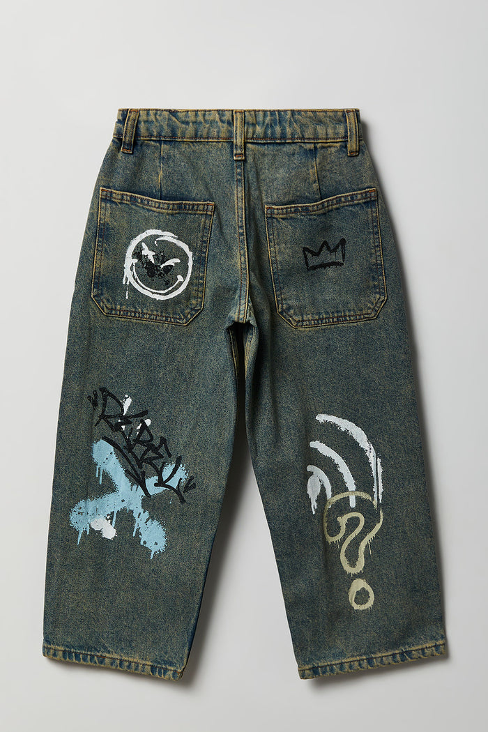Boys Graffiti Graphic Baggy Jean