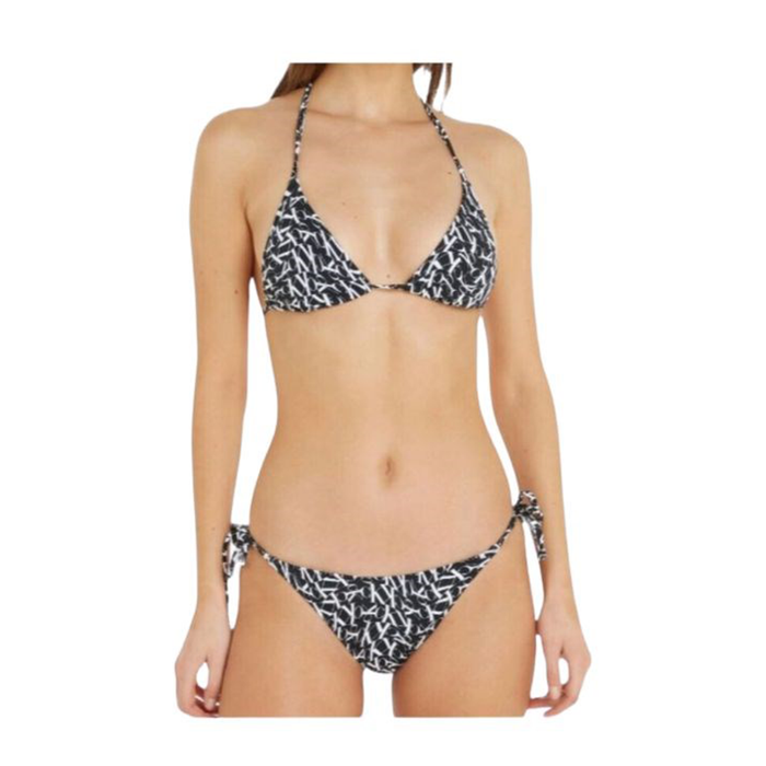 Calvin Klein Triangle Print String Side Tie Bikini Set