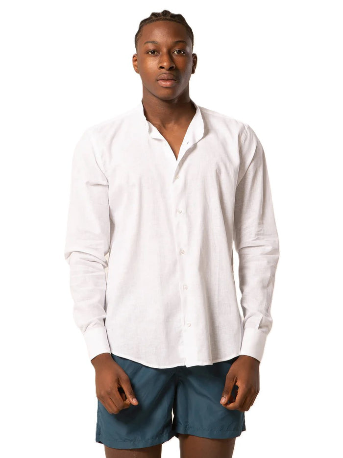 LORD PARTENOPEI camicia lino bianca SEUL LINO-BIANCO