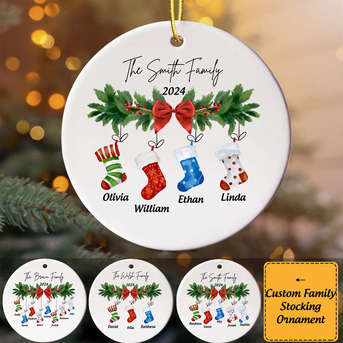 Ceramic Ornaments For Family, Custom Ornaments With Names And Years, Family Christmas Gifts
