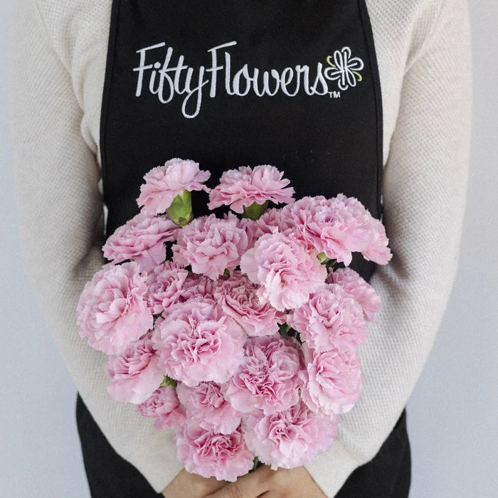 Cherry Blossom Carnations Apron - Image