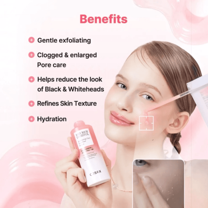 Cosrx Red Rice Inositol Exfoliating Care Pore Peel Serum 80ml سيروم تقشير المسام من الأرز الأحمر والإينوزيتول من كوسركس - Princess Cosmetics Qatar