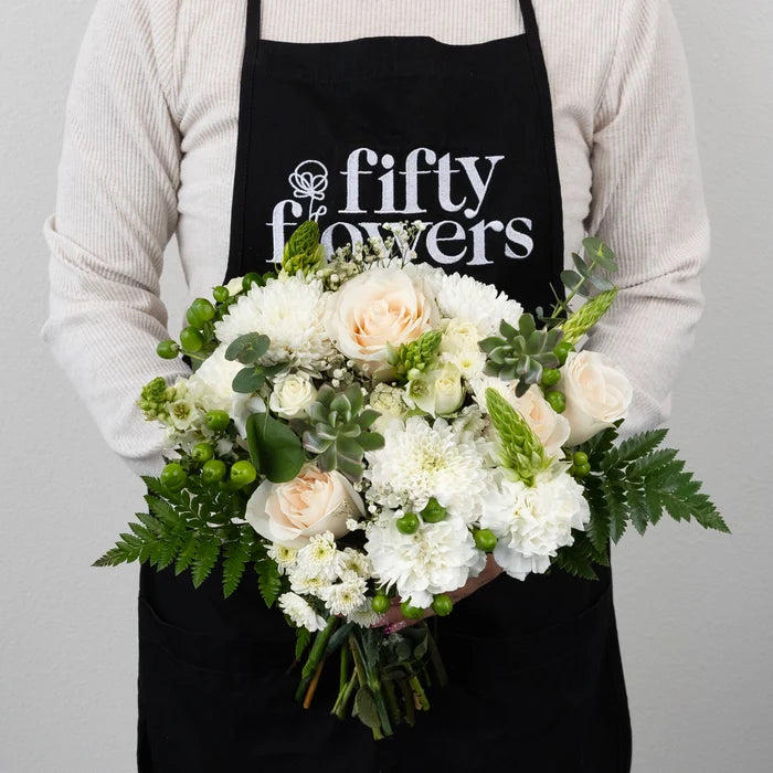 Earth And Ivory Flower Centerpieces Apron - Image