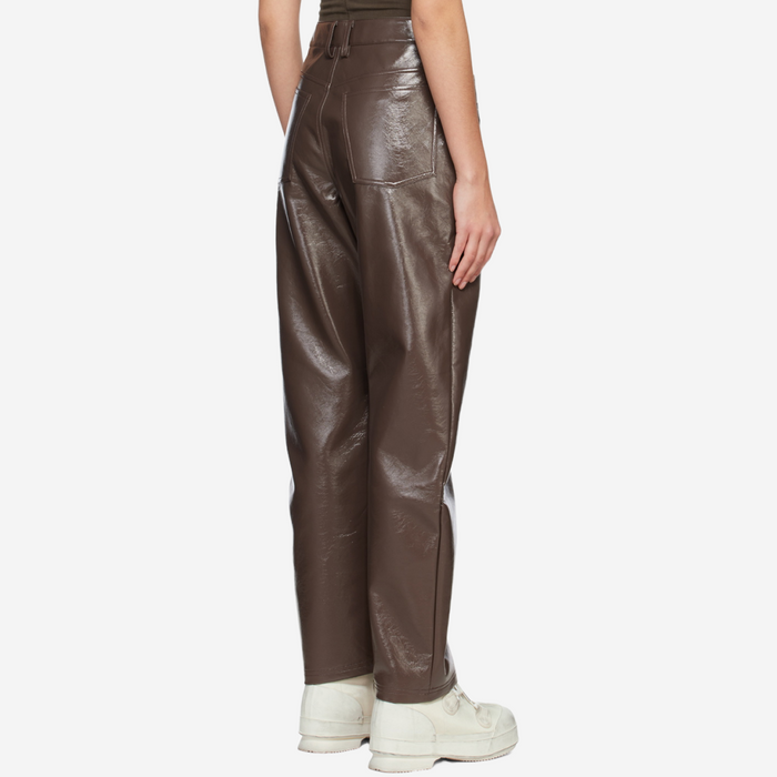 ENTIRE STUDIOS WET FAUX LEATHER PANTS BROWN