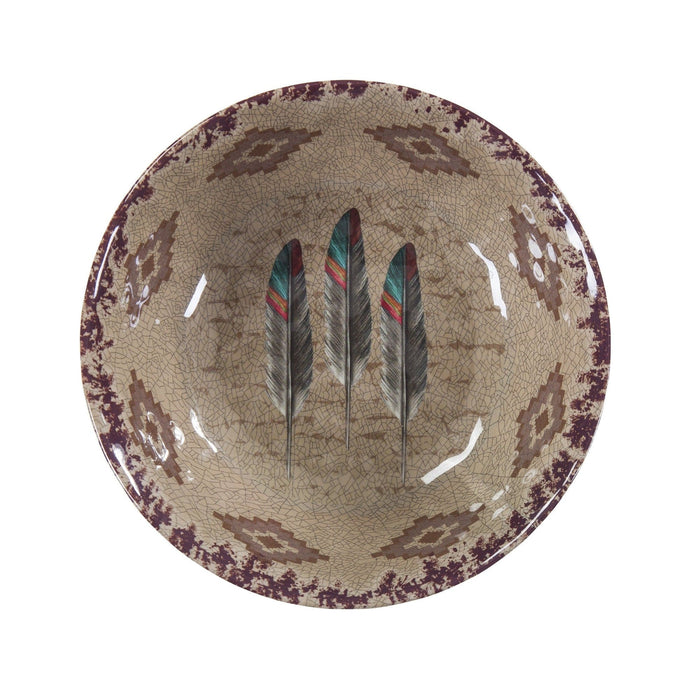 Feather Southwestern Melamine Dinner Bowls, Set of 4 Bowl Set