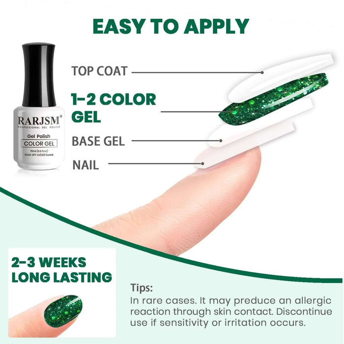 RARJSMEvergreen 6 Color Gel Nail Polish Set 7.5ml$18.99