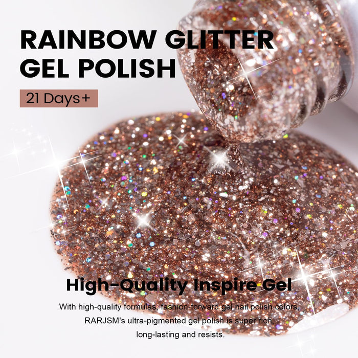 Flash Sale Starlight Bronze Glitter Gel Nail Polish 15ml RAR884 - 60% OFF Limited Time Sale