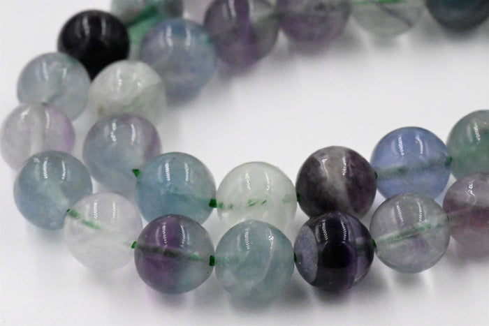 Fluorite -8mm Rainbow Fluorite Round Beads- 15.5 inch strand