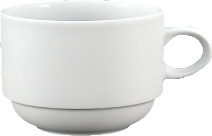 Fortessa - 4 PC 8 oz Fortaluxe SuperWhite Ilona Stackable Coffee Cup (.26 L) - 6200.F0000.10 - DISCONTINUED