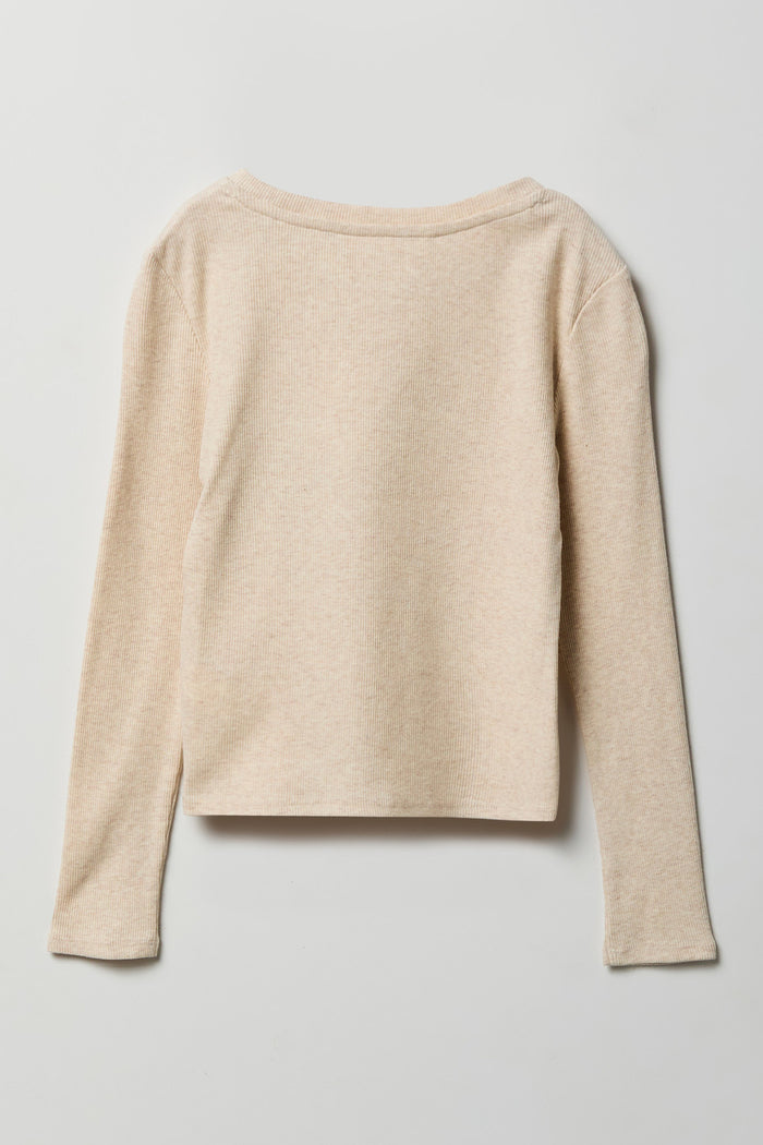 Girls Ribbed Long Sleeve Top