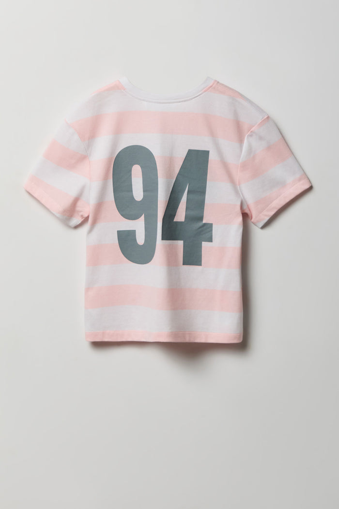 Girls Striped Graphic T-Shirt