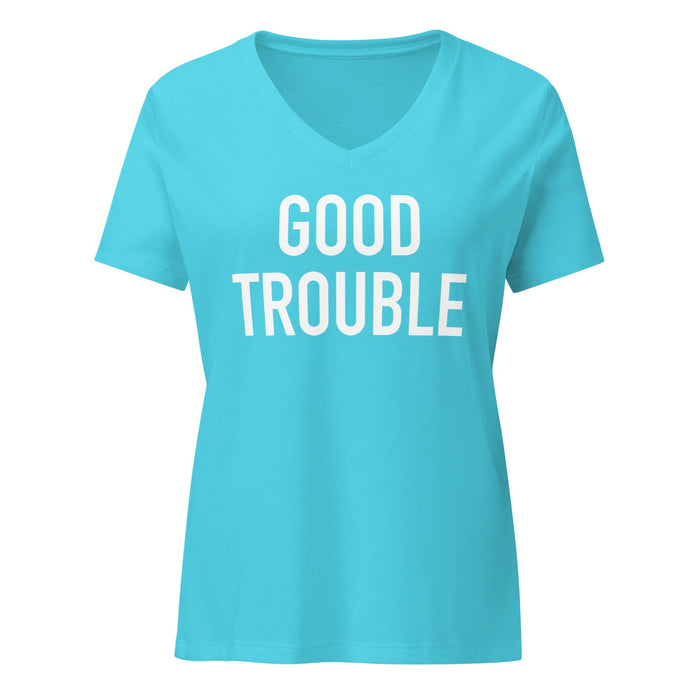 Good Trouble Women's Relaxed V-Neck T-Shirt