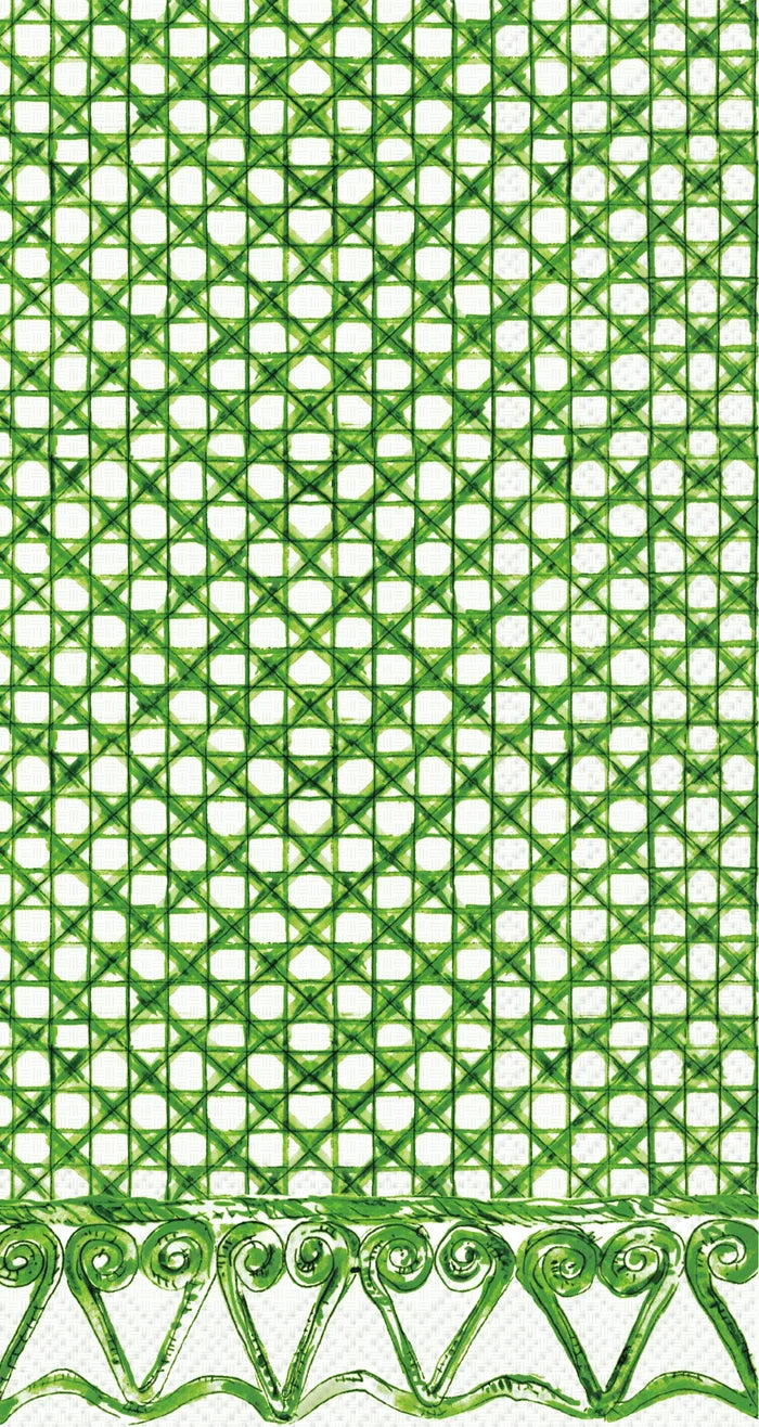 Green Botanical Cane Guest Towel