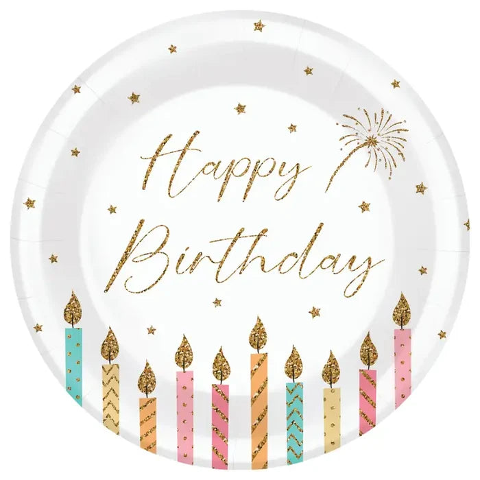 Happy Birthday w/ Candles Plates
