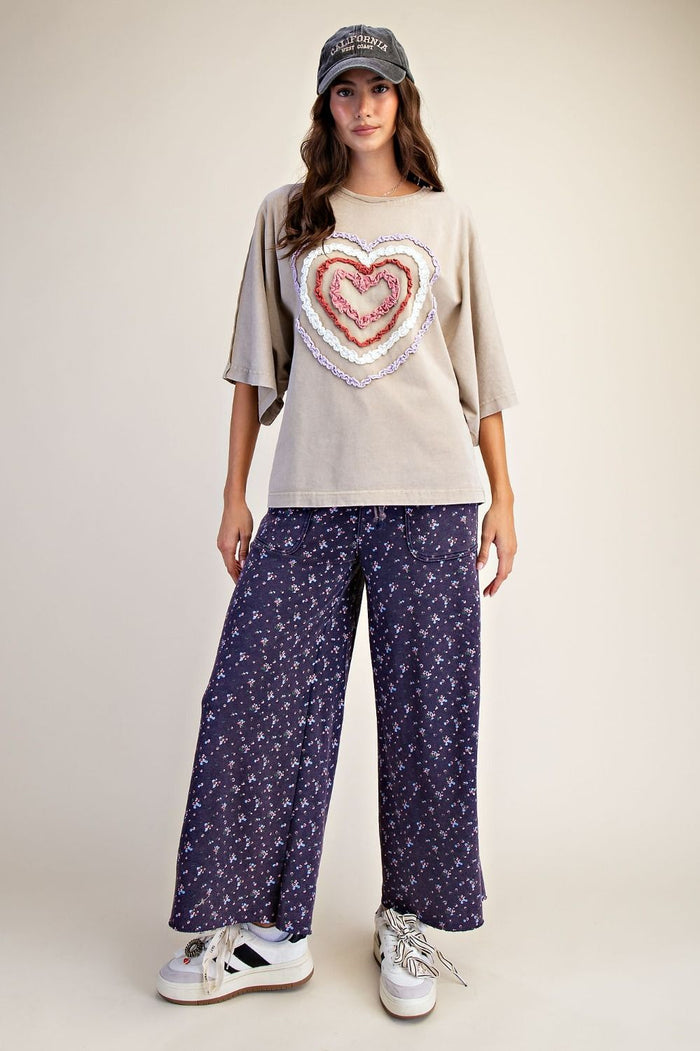 Heart Washed Terry Top-Easel