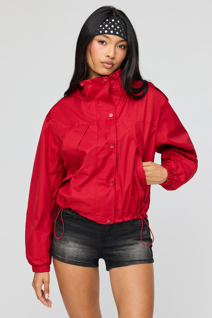 High Neck Hooded Bomber Jacket