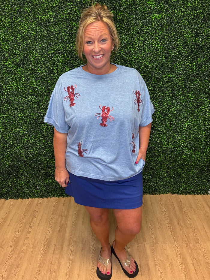Jess Lea Lobster Shack Sequin Patch Top