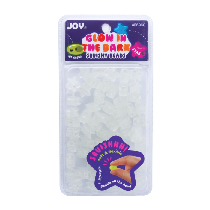 Joy Star Squishy Beads XX-Large, 60 Count, Glow-In-The-Dark Clear