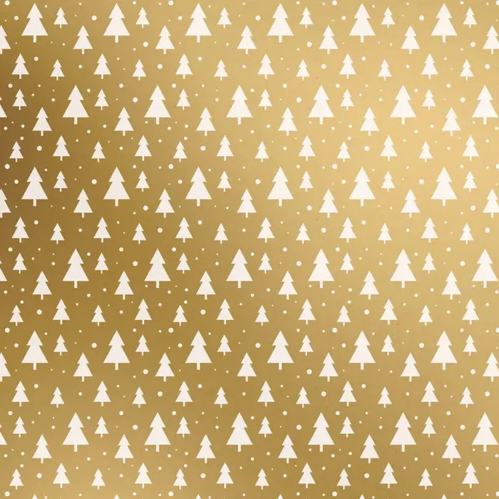 Jumbos Modern Trees Gold Wrapping Paper