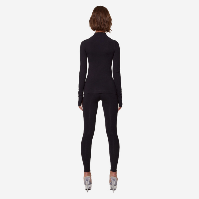 KHY SEAMLESS MOCK NECK LONG SLEEVE BLACK