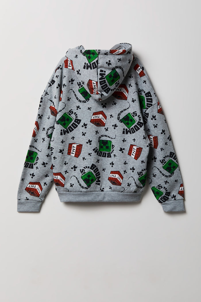 Kids Minecraft Print Fleece Hoodie