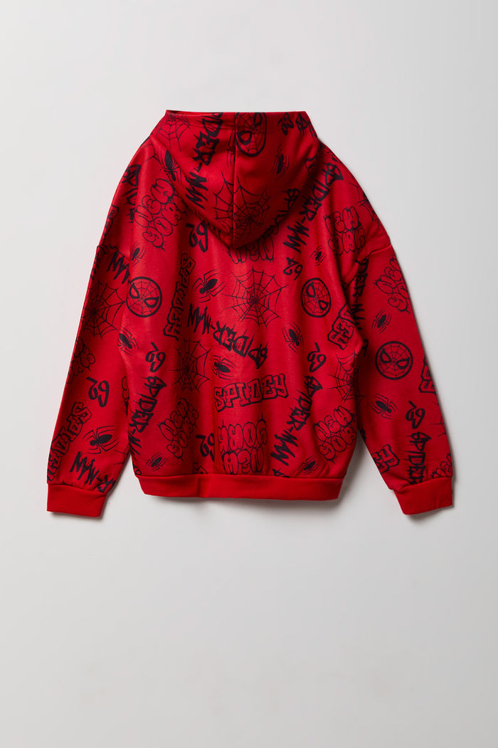 Kids Spider-Man Print Fleece Hoodie