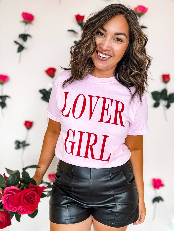 LOVER GIRL Pink Tee, Valentine Tee, Valentine's Shirt