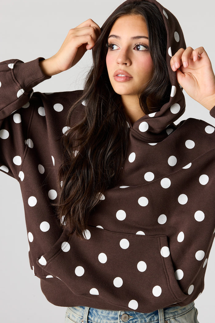 Luxe Fleece Polka Dot Boyfriend Hoodie