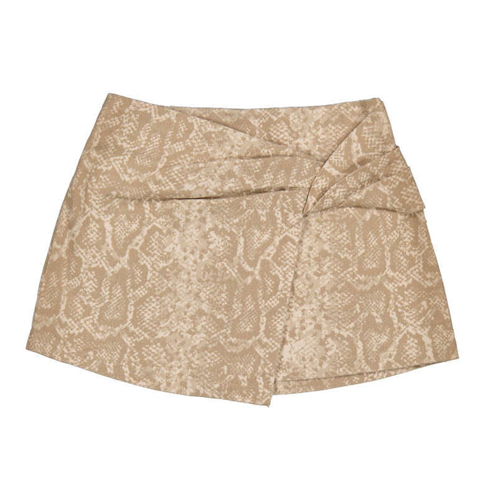 Mayoral Beige Printed Twill Skirt