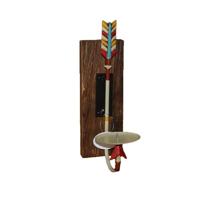 Metal Arrow & Wood Pillar Wall Sconce Wall Sconce