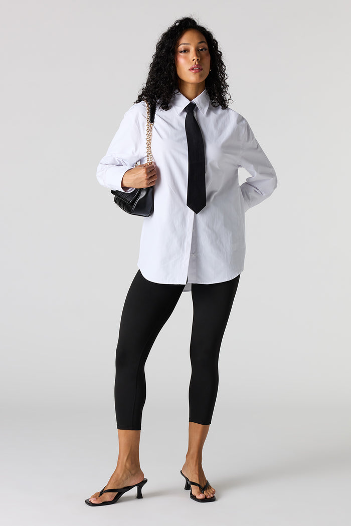 Oversized Button-Up Top & Tie