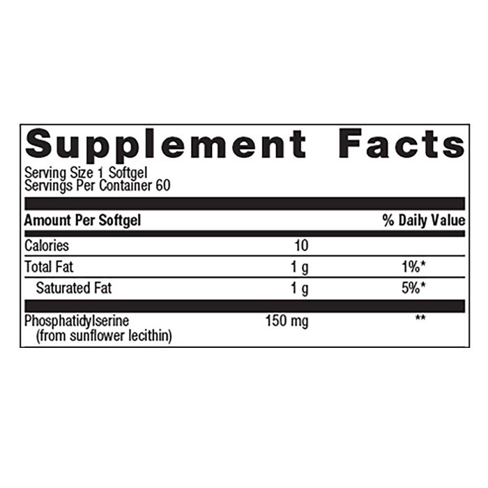 Phosphatidylserine by Metagenics Ingredients Label