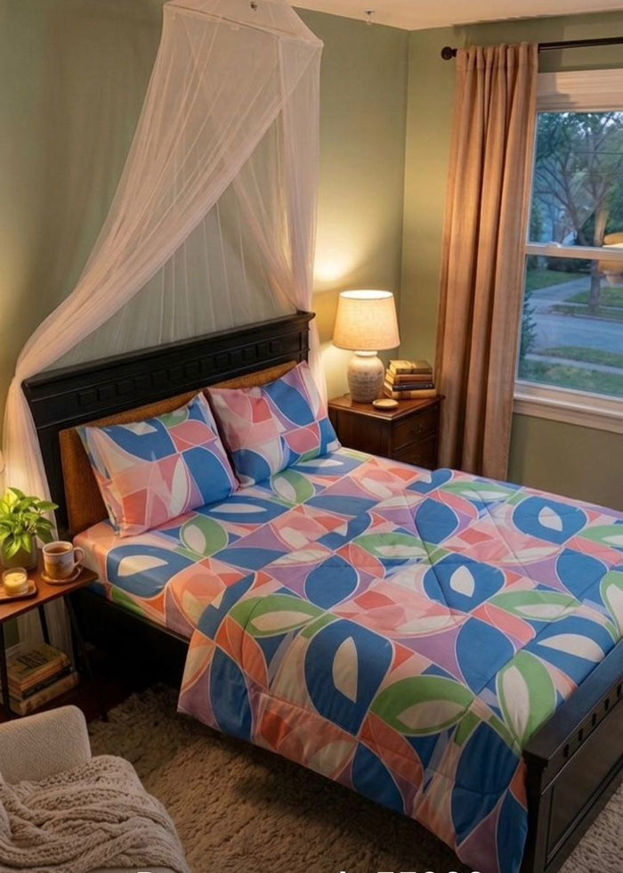 Purple Daisy Flowers 4pc Duvet Set