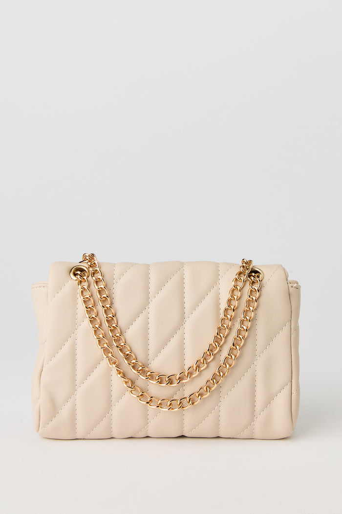Quilted Crossbody Purse with Keychain