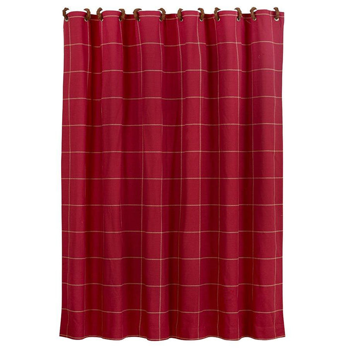 Red Windowpane Shower Curtain Shower Curtain