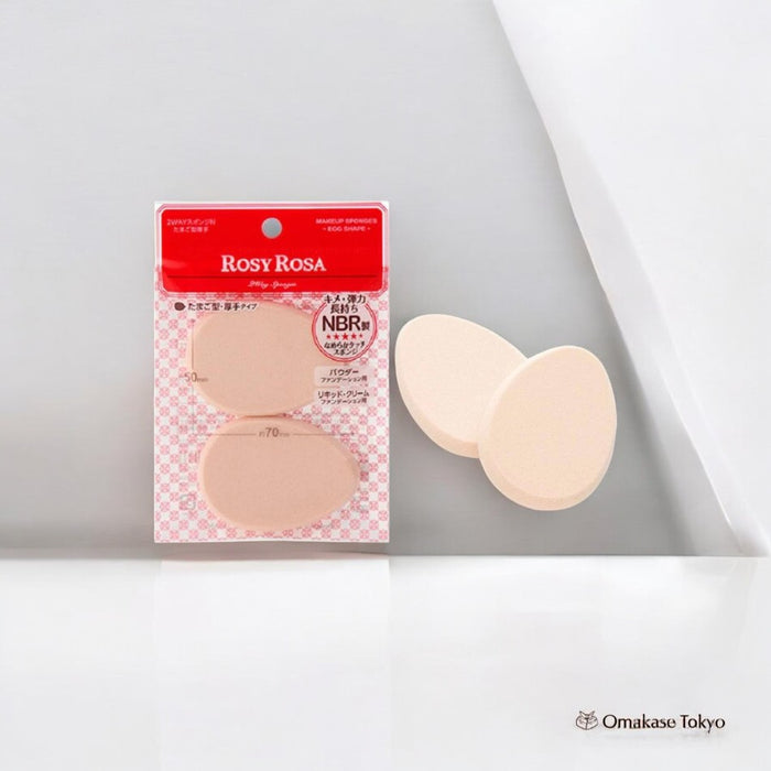 ROSY ROSA 2WAY Sponge N (Egg-Shaped, Thick, 2P)