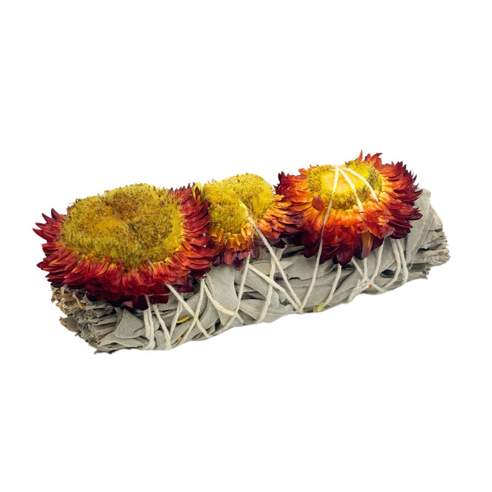 Sage Bundle - Red & Yellow Strawflower