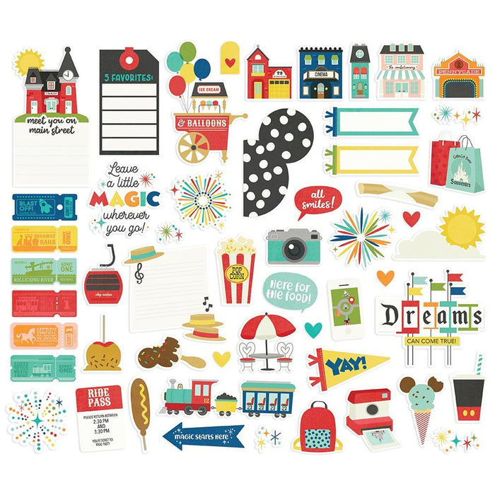 Simple Stories - Say Cheese Fantasy At The Park - Bits & Pieces Die-Cuts - 53/Pk. This package includes 53 Die Cut Cardstock Pieces. Die-Cuts are a great addition to scrapbook pages, greeting cards and more! Made in USA. Embellish Away located in Bowmanville Ontario Canada.