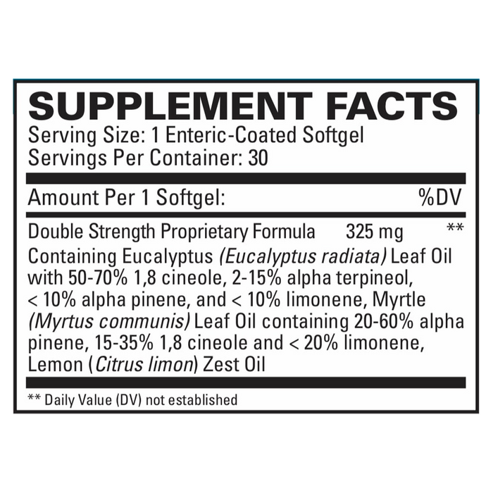 Sinutol Extra Strength by EuroMedica Ingredients Label