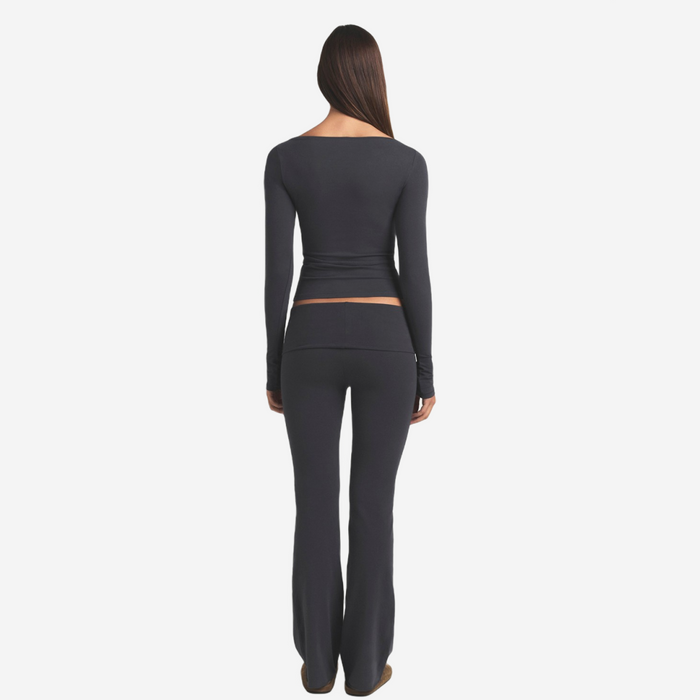 SKIMS Cotton Jersey Foldover Pants Ash