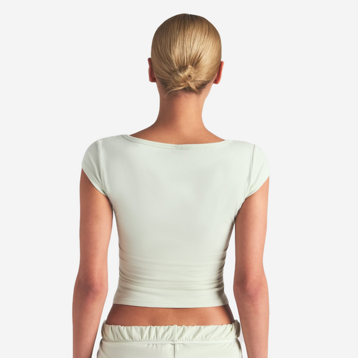 SKIMS COTTON JERSEY SCOOP NECK T-SHIRT SPEARMINT