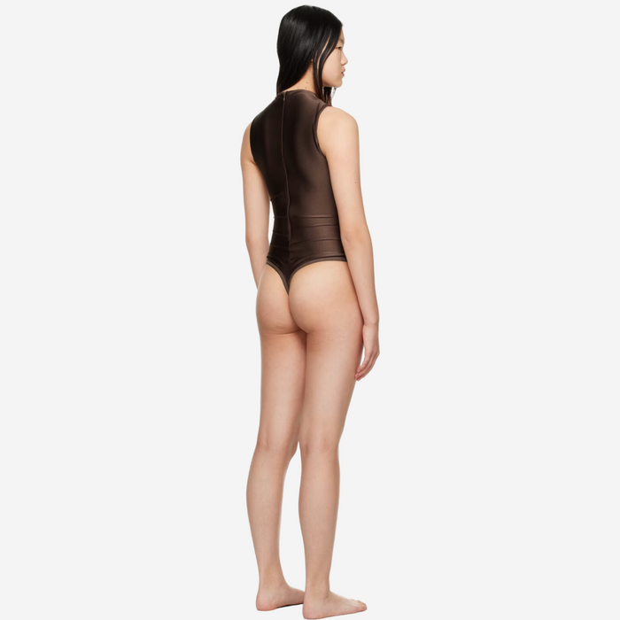 SKIMS DISCO SLEEVELESS BODYSUIT COCOA
