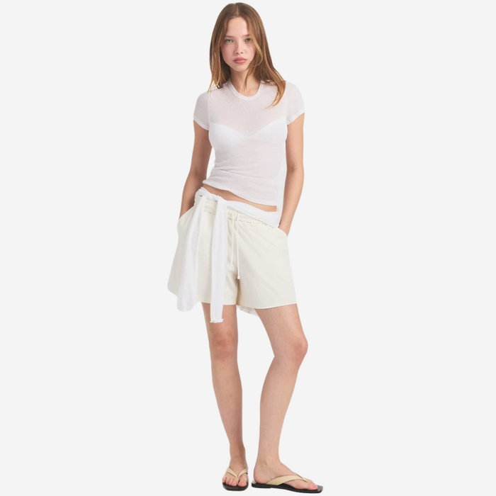 SKIMS Sheer Stretch-Jersey T-Shirt Snow