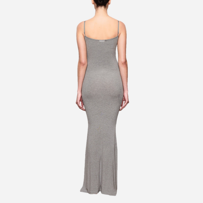 SKIMS SOFT LOUNGE LONG SLIP DRESS GRAY