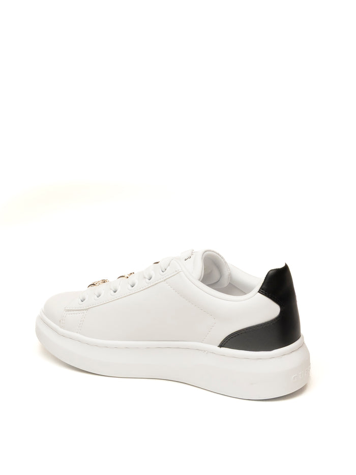 GUESS Sneaker fionia charme bianco/nero FLJFIO ELE12 FIONIA-WHT/BLK