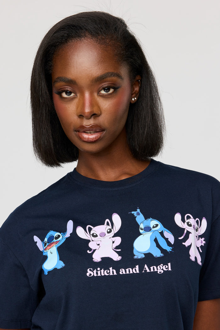 Stitch & Angel Graphic Boyfriend T-Shirt